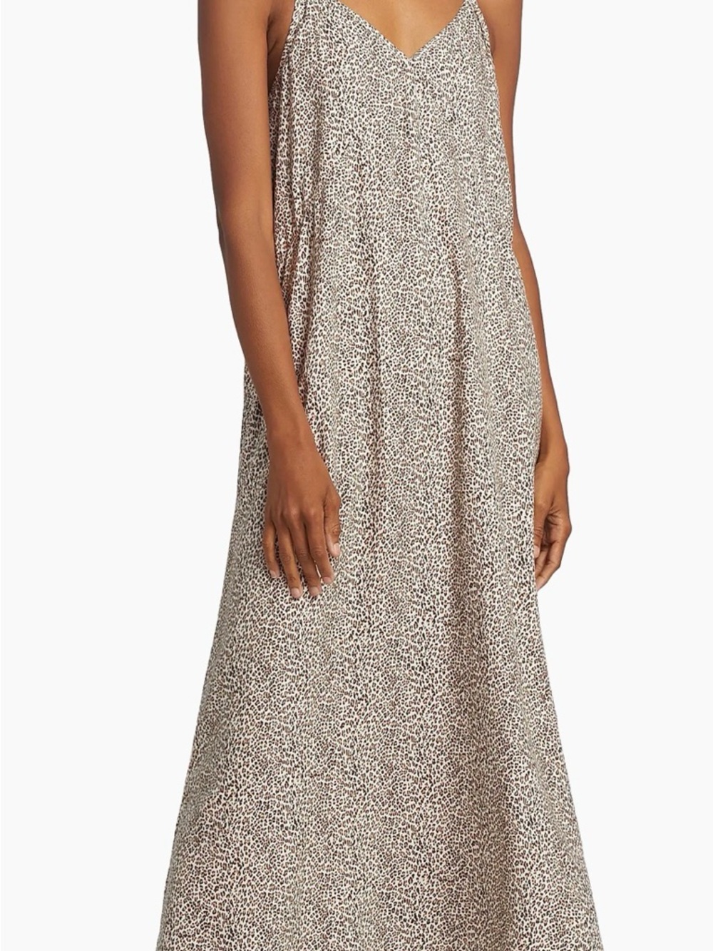 Jenni Kayne V-Neck Leopard Print Slip Dress - Beige